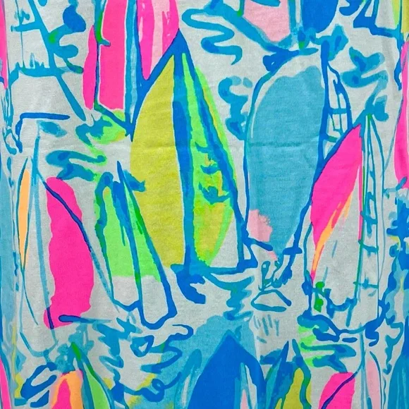 Lilly Pulitzer Beach & Bae Neon Sailboat Pima Cotton Kerri Maxi Tank Dress